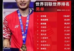 开运-世界羽联年终排名出炉：石宇奇男单霸榜 安洗莹女单折桂
