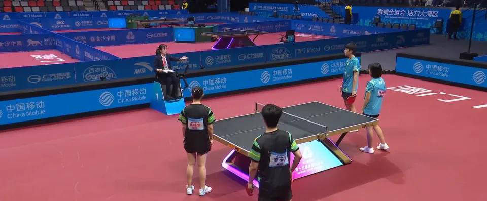 开运-全运會(huì)乒(pīng)乓(pāng)球混雙(shuāng)半(bàn)决赛的尴尬一幕(mù)：鹰眼(yǎn)无结论，裁判决定重打！